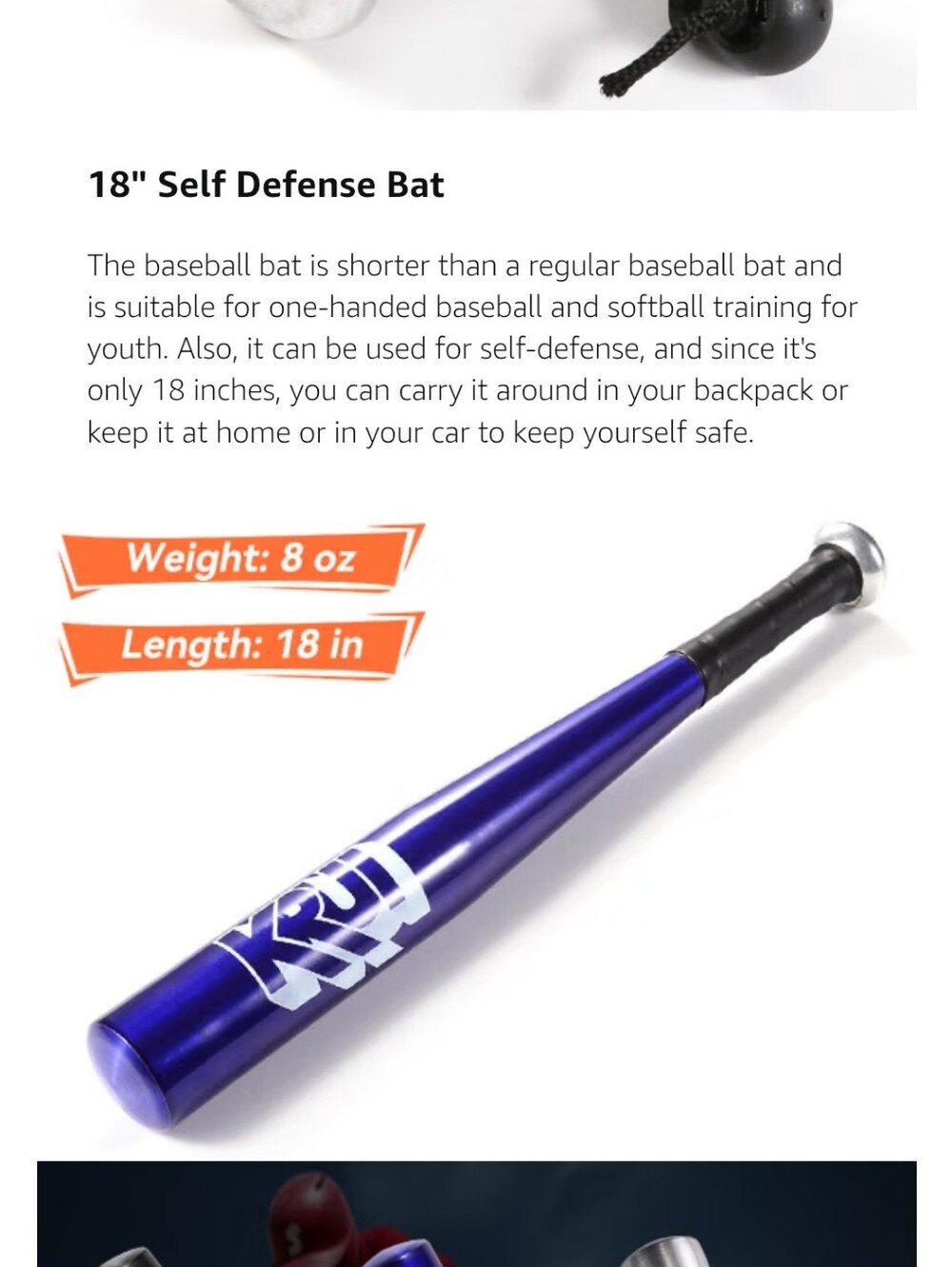 18" Self Defense Bat - Metallic Purple -